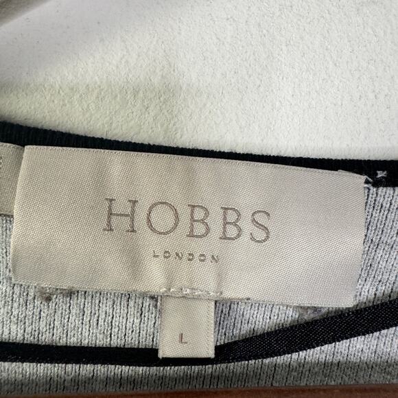 Hobbs London Cardigan Womens Large Black Gray Knit Longline Minimalist Classic - Picture 3 of 8